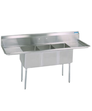 East Texas commercial sinks THREE-(3)-COMPARTMENT-SINK-BK-Resources-Model-BKS‐3‐18‐14‐18T